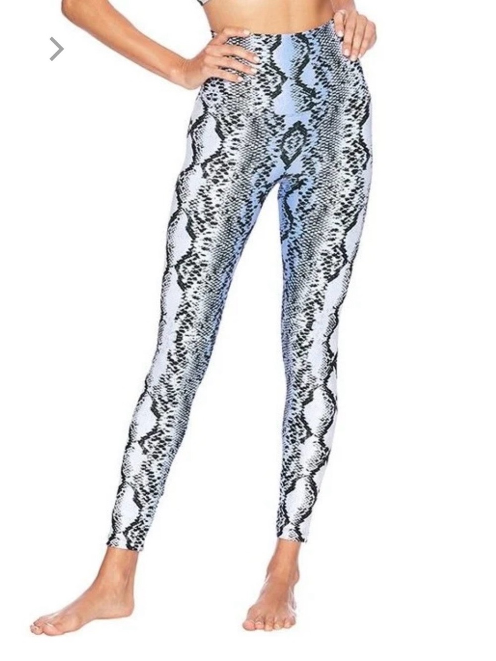 Beach Riot Blue & Black Snake-Print Leggings